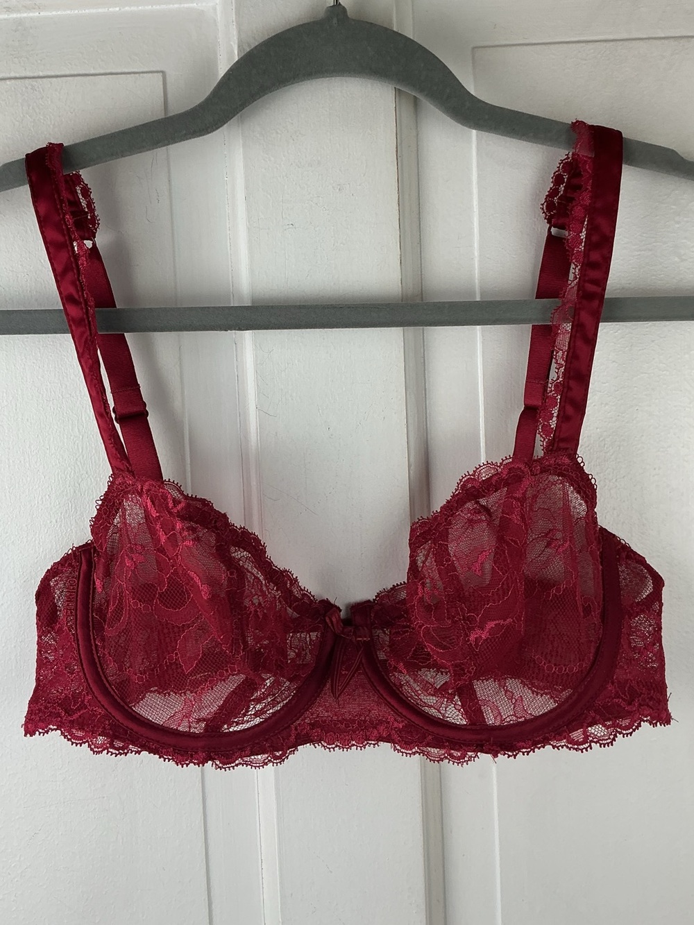 Chantelle Chantilly Red Lace Sexy Demi Bra